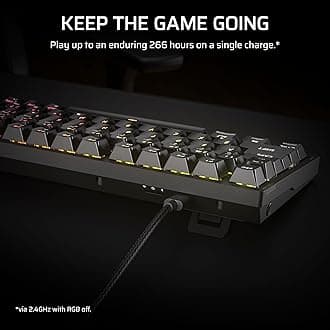 Corsair K65 PLUS WIRELESS 75% RGB Hot-Swappable Mechanical Gaming Keyboard – Pre-lubricated Tactile MLX Fusion Switches – Two Layers Noise Reduction – PBT Keycaps – QWERTY NA – Black