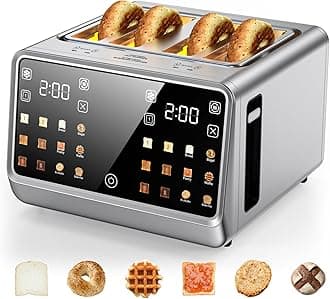 4-Slice Toaster with 1800W Fast Heating, Dual Independent Controls, LCD Display & Easy-Clean Crumb Tray