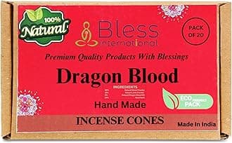 Bless International Dragon Blood 100%-Natural-Incense-Cones Handmade-Hand-Dipped The-Best-scents (Dragon Blood)