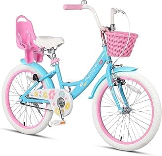 Maggie Girls Bike, 12-20 Inch Kids Bike for 2-13 Years Old Children, Princess Style Kids Bicycle with Doll-Seat & Basket & Training Wheels, Multiple Colors