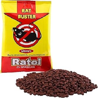 Ultima's Ratol - Rat Buster | Recommended for Mouse Control of Rodents/Mice/Rats | Pre-Baited | Easy to use | A++ Grade, 50g (pack of 5)