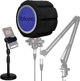 Microphone Windscreen,Professional Thick Wind Shield Pop Filter, Acoustic Filter for 1.77 inch-2.36 inch Recording Studios Microphones,Sound-Absorbing Foam that Reduces Noise and Reflections