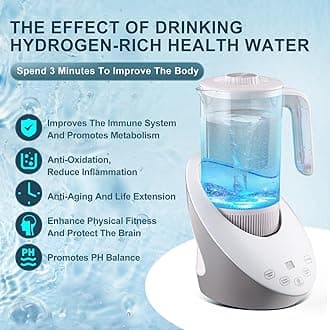 Hydrogen Water Generator 50 oz Hydrogen Water Pitcher with SPE/PEM Technology, PH Balanced Electrolytic Jug, Calcium Sulfite Filtered Hydrogen Water Bottle Gifts