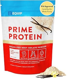 EquipFoods Prime Protein - Grass Fed Beef Protein Powder Isolate - Gluten Free Carnivore Protein Powder - Vanilla, 1.67 Pounds - Helps Build and Repair Tissue