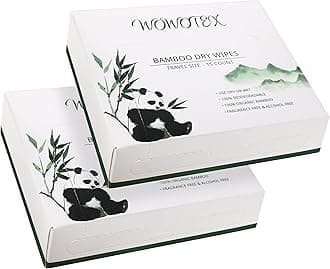 Travel Size Bamboo Rayon Disposable Face Towel Biodegradable Large Dry Face Wipes 30 Count/2 Box Extra Thick Soft Clean Facial Towels for Facial and Body Cleansing, Travel, Camping