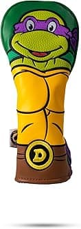 Pins & Aces TMNT Utility Head Cover - Premium, Hand-Made Leather Headcover - Teenage Mutant Ninja Turtle Head, Tour Quality Golf Club Cover - Style and Customize You Golf Bag