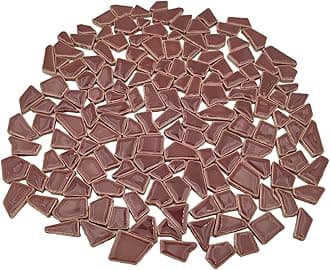 200g Ceramic Mosaic Tiles for Crafts,Irregular Stained Ceramic 0.2"x0.8" Porcelain Mosaic Tiles for Home Decoration (Coffee)