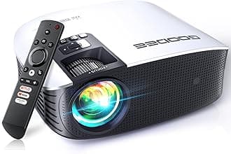 GooDee Smart 4K Projector with 5G WIFI and Bluetooth, Built-in Apps, Dolby Audio, 800ANSI Outdoor Projector, 400" Zoom Home Theater Projector Compatible with TV Stick,iOS,Android