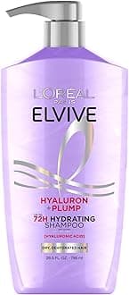 Elvive Hyaluron Plump Hydrating Shampoo for Dehydrated, Dry Hair Infused with Hyaluronic Acid Care Complex, Paraben-Free, 26.5 Fl Oz