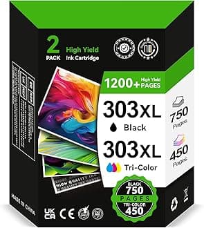303XL High Yield Ink Cartridges 750/450+ Pages  (BK/CMY)