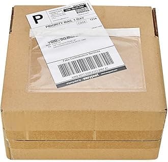9527 Product 7.5" x 5.5" Clear Adhesive Top Loading Packing List/Shipping Label Envelopes (100 Pack)
