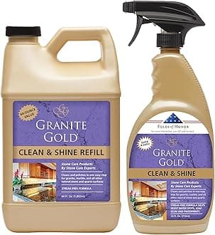 Granite Gold Clean and Shine Spray For Granite, Marble, Travertine, Quartz, Natural Stone Surfaces, 24 + 64 Fl Oz Value Pack