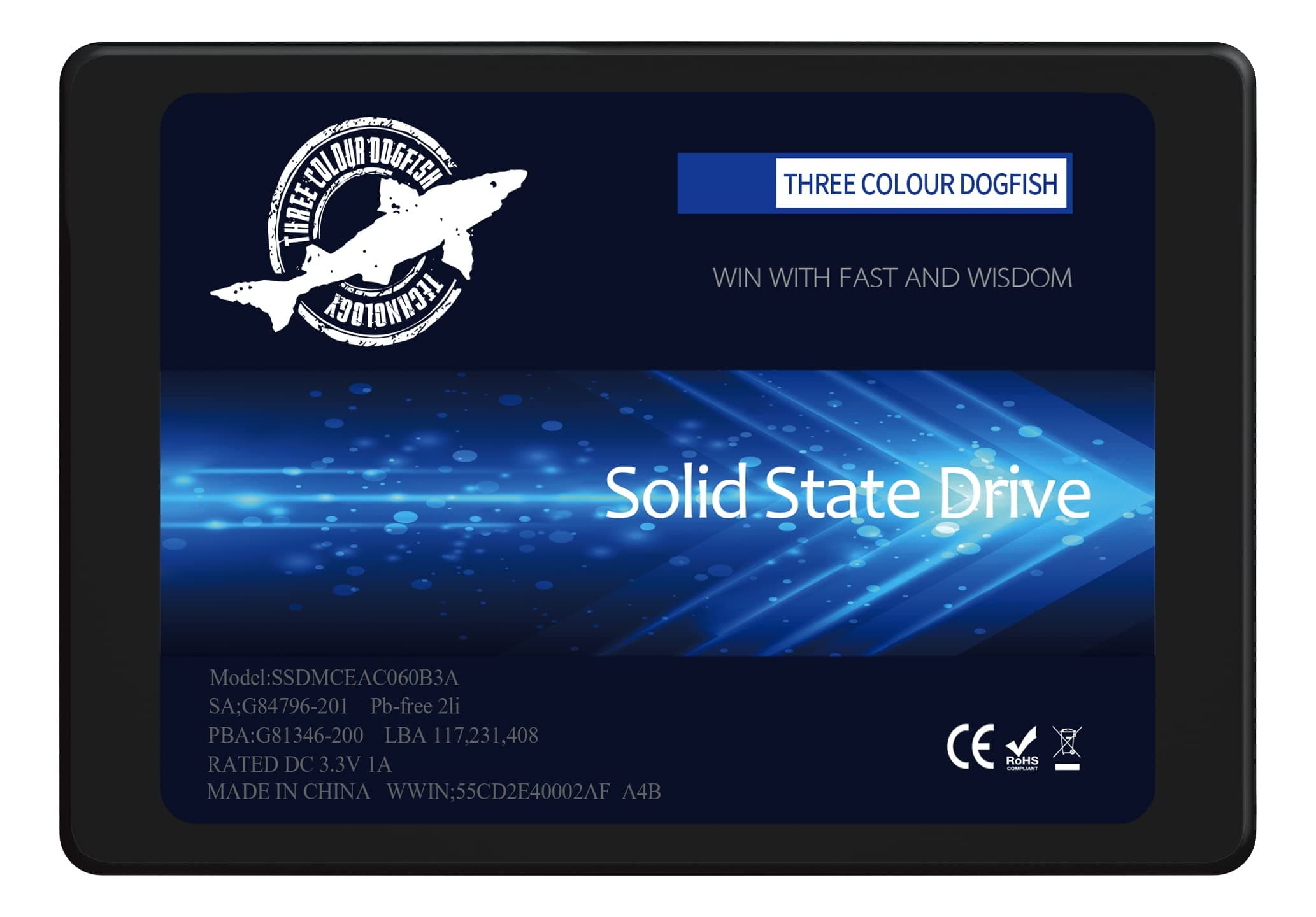 SSD SATA 2.5" 64GB Dogfish Internal Solid State Drive High Performance Hard Drive for Desktop Laptop SATA III 6Gb/s (64GB 2.5"-SATA3)