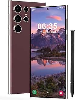 I24 Ultra 5G Unlocked Smartphone,Android 13.0 8GB+256GB Fully Unlocked Cell Phone Built in Pen The Phone Battery 6800mAh,6.8" HD Screen,48MP+108MP Camera/Dual SIM/Fingerprint Lock/Face (Rose red)