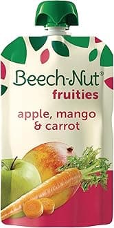 Beech-Nut Baby Food Pouches, Apple Mango Carrot Fruit Puree Baby & Toddler Food, 3.5 oz (12 Pack)