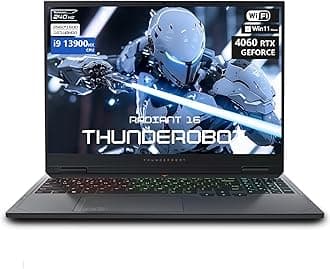 Thunderobot Radiant 16 i9 4060 2.5K Gaming Laptop, 16" WQXGA 240Hz Display, Core i9-13900HX, GeForce RTX 4060, 64GB DDR5 RAM, 2TB PCIe SSD, RGB Backlit Keyboard, Wi-Fi 6, Win 11 Home,
