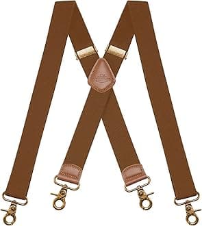 Mens Braces for Trousers with Strong 4 Hook-Clips, Vintage Suspenders Braces for Men & Women Heavy Duty Elastic Adjustable X Shape
