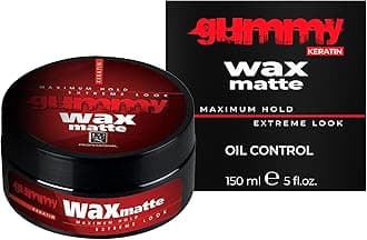 Gummy Professional Hair Wax with Keratin for Men – Matte Finish High Hold Men’s Wax – Texturizing Paste Flexing Molding Cream for Natural Styling – Barber-Grade Styling Product – 150 ml / 5.07 fl oz