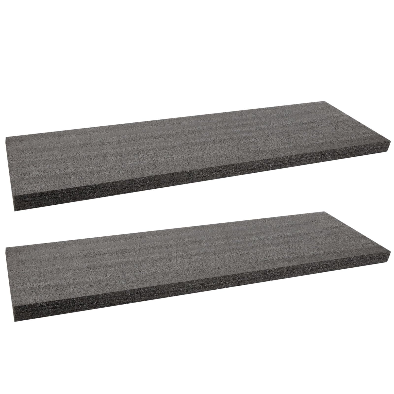 High-Density Polyethylene Foam Sheet - Packing Foam Padding - Shockproof Padding for Electronics & Instruments - Crafts for Adults & DIY Projects - 54 x 16 x 2 in, Black, 2 Pack