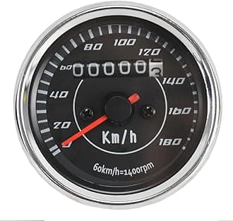 DKMOTORK 0051 Motorcycle Speedometer Odometer Gauges Aluminum 60MM/2.56IN Uni...