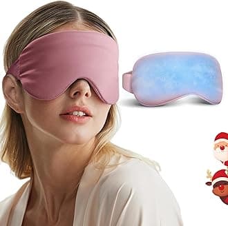 Self Care Gift for Women, Cooling Eye Mask for Puffy Eyes, Tired Eyes, Headache Relief and Migraine Comfort, Reusable Gel Cold Compress for Soothing Eye Care, Relaxing Gifts for Women Pink