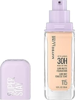 Maybelline Super Stay Lumi-Matte Foundation, Lightweight and Buildable Full Coverage Foundation Makeup For Up To 30HR Wear, 115, 1 Count