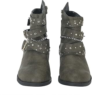 Casual Ankle Boots Women's Leather Fashion Chunky Heels Breathable Women's High Zip Shoes Retro Short Boots Women's Rain Boots Women Waterproof Lightweight