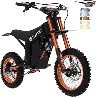 Tuttio Soleil01 Electric Dirt Bike, 2000W-37MPH-21AH Electric Motorcycle, 14"/12" Off-Road Dirt Bike, 18-43Miles Long Range Ebikes with for 3-Speed Modes for Adults Teens 13+