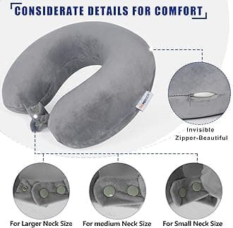 SAIREIDER Ultra-Comfortable Travel Pillow, U-Shaped Neck Pillow, Eco Memory Foam and Super Soft Cover, with Travel Accessories: Cushion Sleep Mask, 3M EarPlug, Toggle Bag