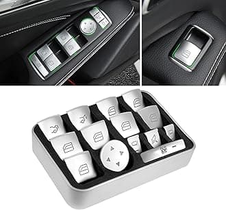 Inner Door Power Window Switch Button Covers Trim Sticker Replacement Compatible with Mercedes Benz A B C E G GLA CLA GLK GL ML GLE Class W204 W212 W246 W166 X166 X204 Tesla Modle X S 14 PCS