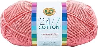 Lion Brand Yarn Company Cotton Yarn, 100 Percent Cotton, Pink