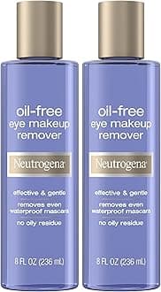 Neutrogena Gentle Oil-Free Eye Makeup Remover & Cleanser for Sensitive Eyes, Dissolves Waterproof Mascara, Dermatologist & Ophthalmologist Tested, 8 fl. oz (Pack of 2)