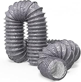 Hon&Guan 3 inch 16 FT Long Air Ducting, Heavy-Duty Three-Layer Protection Dryer Vent Hose for Heating Cooling Ventilation and Exhaust, Grey