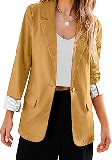 luvamia Blazers for Women Business Casual Dressy Work Fashion Lightweight Spring Summer Linen Unlined 2024 Suit Jackets