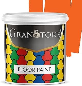 GRANOTONE Floor Paint 1 Litre Orange Colour Polyurethane and Acrylic Polymer Based Concrete Sealer Anti Slip Thick and Durable for Cement Floor and Tiles Made in India