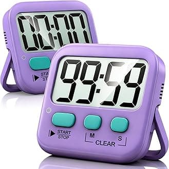 Antonki 2 Pack Digital Timer for Kids, Magnetic Countdown Kitchen Timers for Cooking, Egg, Classroom, Teacher, Exercise, Study, Oven - Battery Included