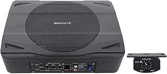 Rockville SS8P 400w 8" Slim Under-Seat Active Powered Car/Truck Subwoofer Sub,Black