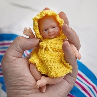 4.5 Inch Mini Reborn Baby Dolls ，Silicone Baby Girl,Tiny Silicone Baby Dolls ，Mini Realistic Newborn Baby Dolls Silicone Full Body Stress Relief