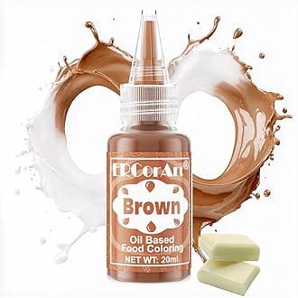 Oil Based Food Coloring for Chocolate - 0.7 Fl.Oz Melting Chocolate Oil Food Coloring, Concentrated Oil Based Food Dye for Cake Decorating, Baking, Candy Melts, Strawberry, Forsting, Icing (Brown)