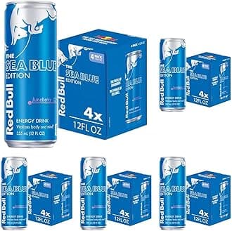 Red Bull Sea Blue Edition Energy Drink | 12 Fl Oz | 4 Cans | Pack of 5