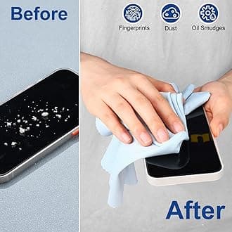 Frienda 12 Pack Large Microfiber Glass Cleaning Cloths 12 x 12 Inch Oversized Eyeglass Sunglasses Cleaning Cloths for Electronics Glasses Screens and Lenses(Blue)