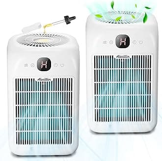 Air Purifiers for Bedroom, Air Purifiers for Home, Quiet Air Cleaner with 24dB Sleep Mode, H13 HEPA Filter for Pollen, Smoke, Pet Dander, Dust, White (2 Pack)