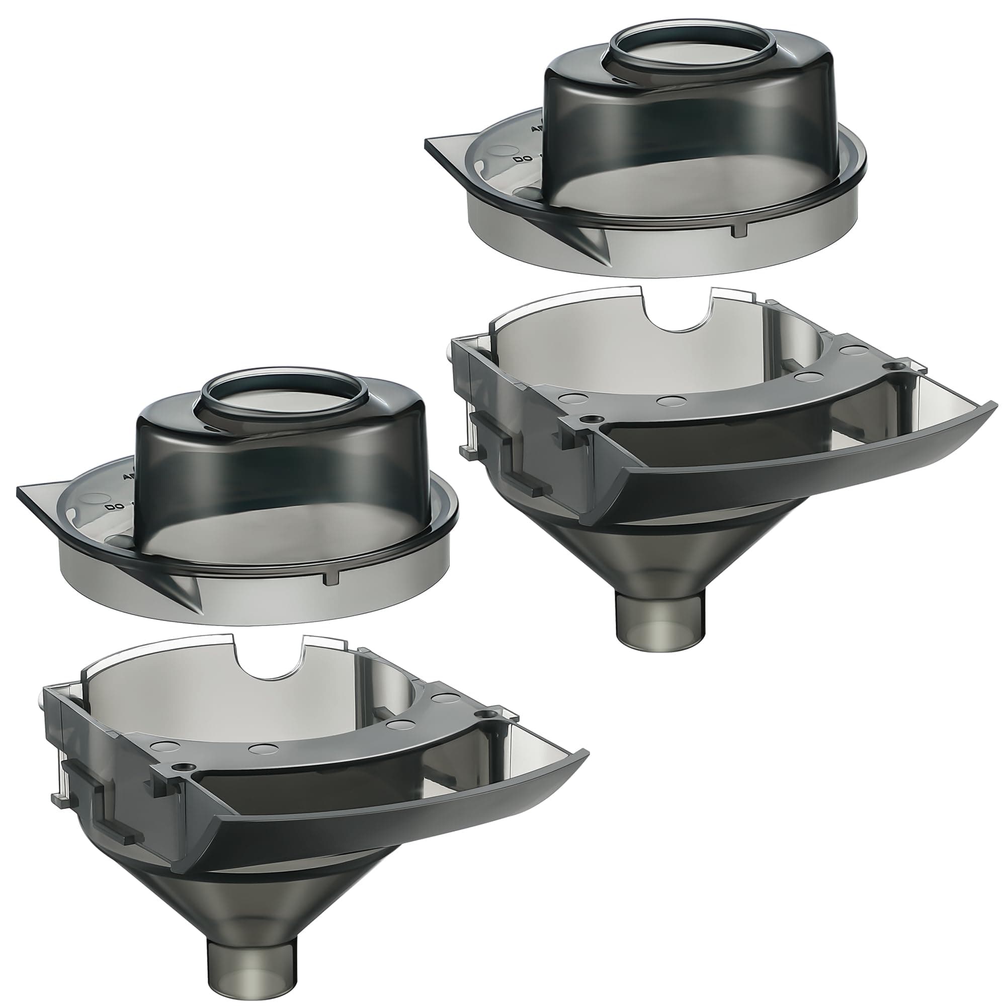 Dunkive 2 Sets Replacement Funnel Compatible with Baby Brezza Replacement Parts Funnel and Cover, Grey