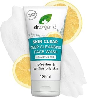 Dr Organic Skin Clear Face Wash, Cleansing, For Acne & Clear Skin, Salicylic Acid, Oily, Problem Skin, Natural, Vegan, Cruelty-Free, Paraben & SLS-Free, Recycled & Recyclable, Organic, 125ml