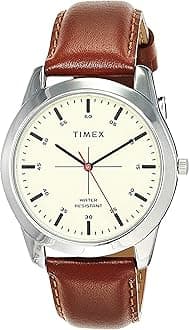 Timex Classics Analog Watch for Men with Round Dial and Water Resistant - Brown
