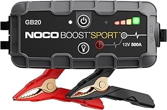 NOCO Boost GB20: 500A UltraSafe Jump Starter Power Pack – 12V Car Battery Booster, Portable Power Bank & Jump Leads - For 4.0L Petrol Engines