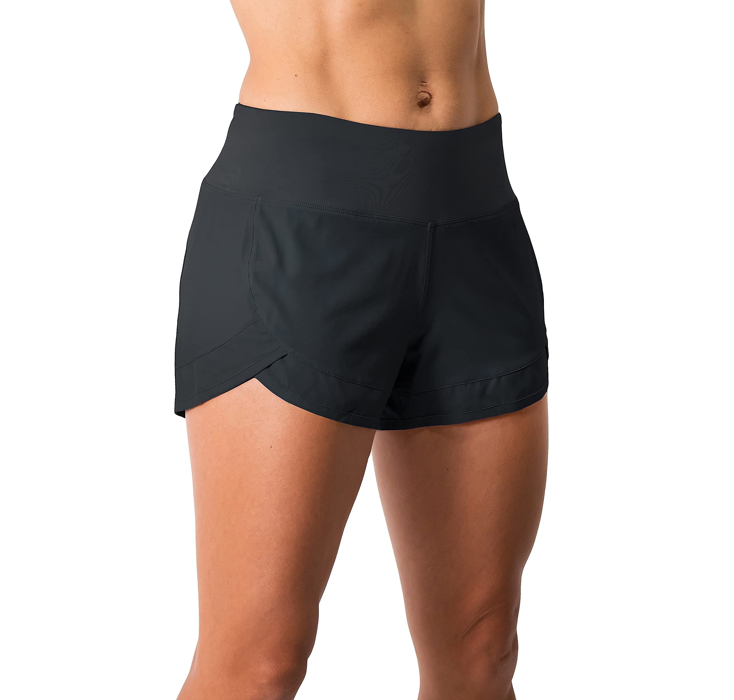 Womens 3" Lightweight Running WOD Volleyball Shorts Workout Mesh Liner Zip Pocket
