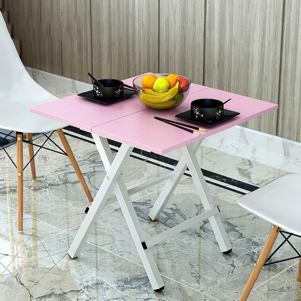 WYZXR Folding Table Adjustable Portable Folding Computer Table/Round Table/Folding Home Dining Table / 3 Colors Available Can be rotated (Color : Square/B, Size : 70CM)