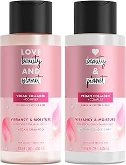 Shampoo & Conditioner Murumuru Butter & Rose 2 Count for Color-Treated Hair Shampoo and Conditioner Silicone Free, Paraben Free and Vegan 13.5 oz