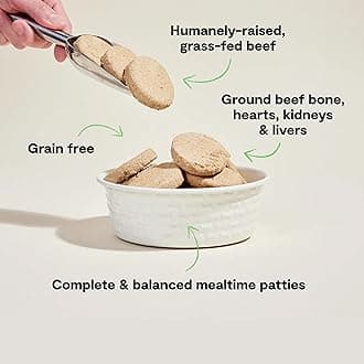 Open Farm, Freeze Dried Raw Dog Food, Patties with 95% Meat, Organs & Bone, Complete Meal or Freeze Dried Dog Food Mixer, Grass-Fed Beef Recipe, 17.5oz Bag